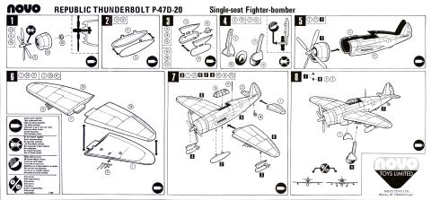 Инструкция по сборке NOVO F390 Thunderbolt P-47 Fighter bomber